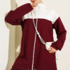 Embroidered Two-Piece Set with Cuffed Ankles Burgundy - Afbeelding 2