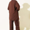 Embroidered Two-Piece Set with Cuffed Ankles Brown – Bild 3