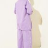 Embroidered Two-Piece Set with Cuffed Ankles Lilac – Bild 3