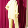 Embroidered Two-Piece Set with Cuffed Ankles Yellow - immagine 3