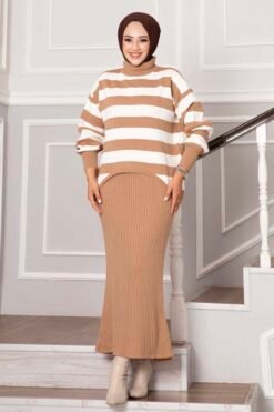 Wide Striped Cropped Dress