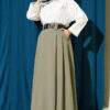Wide Belted Pleated Tencel Skirt Hazel – Bild 2