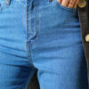 Wide-Leg Buttoned Denim Trousers Light Blue - immagine 4
