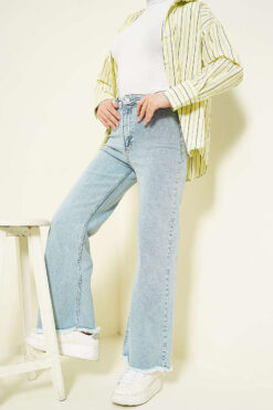 Wide Tassel Hem Denim Pants Midnight Black