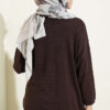 Loose-Collared Knitted Tunic Brown - Imagen 3