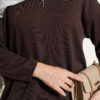 Loose-Collared Knitted Tunic Brown - Imagen 4