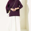 Loose-Collared Knitted Tunic Purple - Imagen 2