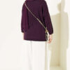 Loose-Collared Knitted Tunic Purple - Imagen 3