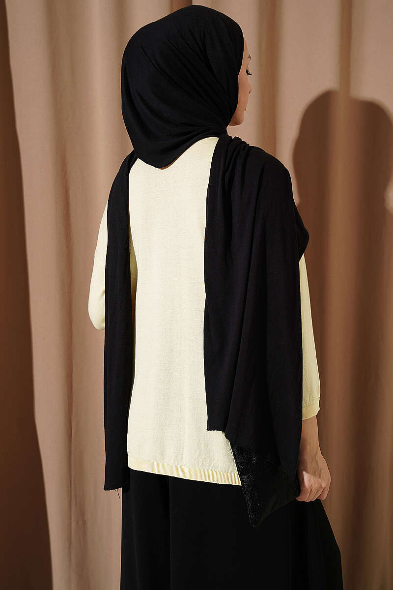 Loose-Collared Knitted Tunic Yellow - Afbeelding 3