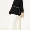 Loose-Collared Knitted Tunic Black - Imagen 2