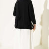 Loose-Collared Knitted Tunic Black - Imagen 3