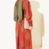 Printed Flared Dress Terracotta - Image 3