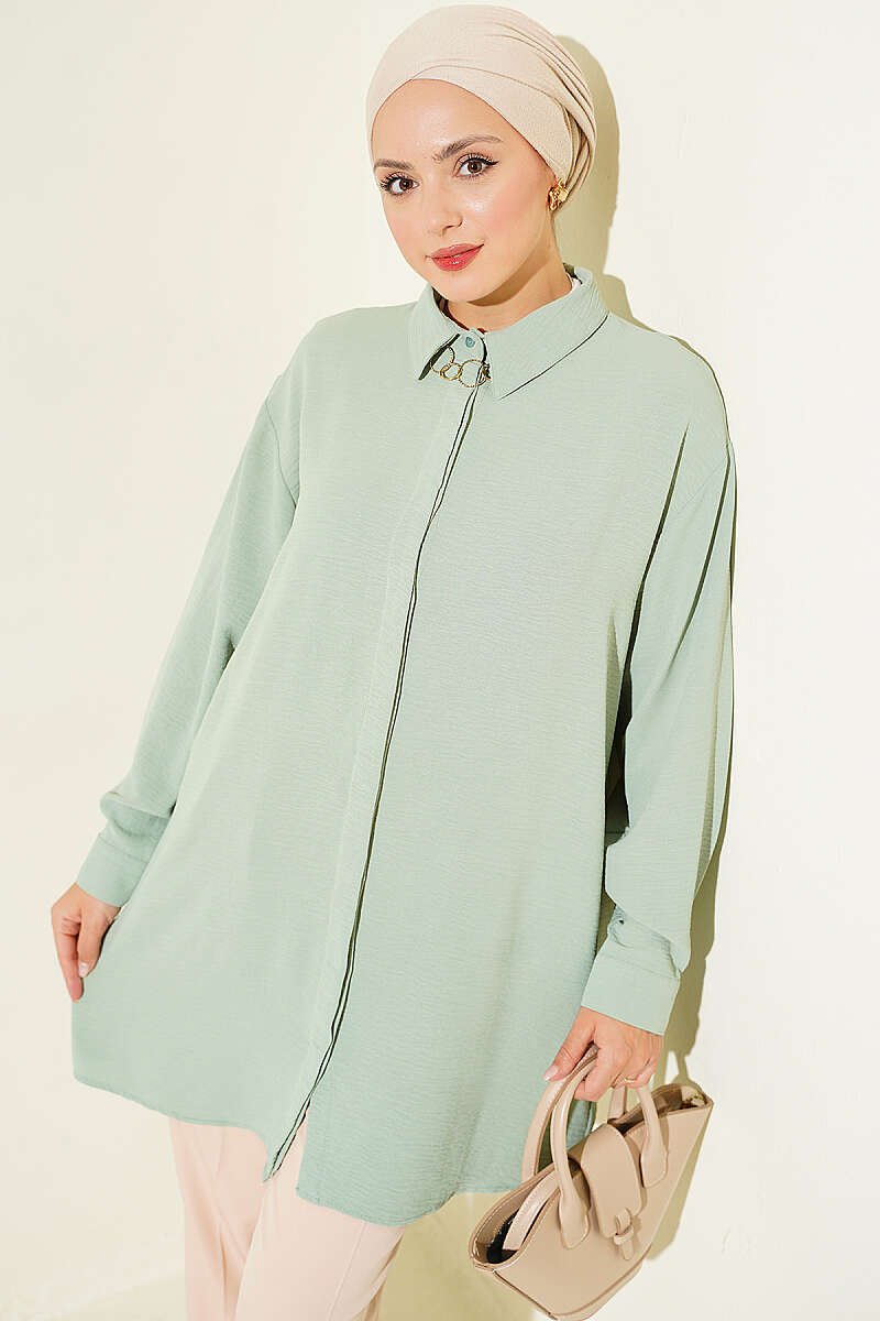 Hidden Button Ayrobin Shirt Hazel