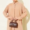Hidden Button Ayrobin Shirt Latte