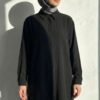 Hidden Button Ayrobin Shirt Black
