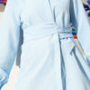 Hidden Button Self-Belted Shirt Baby Blue – Image 4