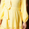 Hidden Button Belted Dress Yellow – Image 4