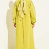 Embroidered Dress with Hidden Buttons Oil Green – Image 3