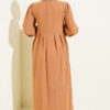 Hidden Button Textured Dress Latte - immagine 3