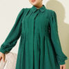 Hidden Button Textured Dress Emerald - Image 2