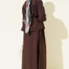 Belted Two-Piece Set with Gathered Bust Dark Brown - Image 3