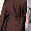 Belted Two-Piece Set with Gathered Bust Dark Brown - Image 4