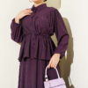 Belted Two-Piece Set with Gathered Bust Purple - immagine 2