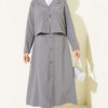 Two-Piece Set with Chest Pocket and Hem Edge Smoke