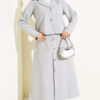 Two-Piece Set with Chest Pocket and Hem Edge Grey