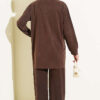 Gold-Accented Tencel Two-Piece Set Brown - Image 3