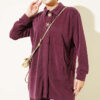 Gold-Accented Tencel Two-Piece Set Plum – Bild 2