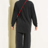 Gold-Accented Tencel Two-Piece Set Black - Image 3