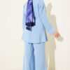 V-Neck Modal Two-Piece Set with Gold Accessories Baby Blue – Bild 3