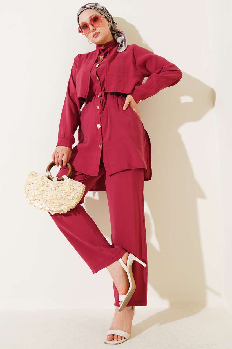 Buttoned Bolero Tencel Two-Piece Set Rose Dust
