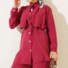 Buttoned Bolero Tencel Two-Piece Set Rose Dust - الصورة 2