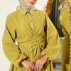 Buttoned Front Tied Skirt Set Oil Green – Bild 2
