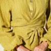 Buttoned Front Tied Skirt Set Oil Green – Bild 4