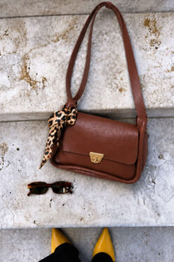 Gold Buckle Detail Scarf Bag Tan