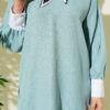Shirt Collar Stone Embellished Loose Two-Piece Set Hazel – Bild 4