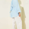 Rose Brooch Self-Belted Tunic Ice Blue - Imagen 3