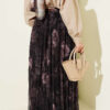 Rose Patterned Belted Tulle Skirt Dark Brown - Afbeelding 3