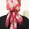 Rose Patterned Soft Scarf Burgundy - immagine 3