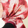Rose Patterned Soft Scarf Burgundy - immagine 4