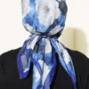 Rose Patterned Soft Scarf Navy Blue - Imagen 3