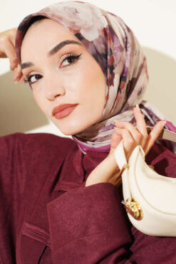 Alternative view of Rose Patterned Soft Scarf Magenta