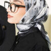 Rose Patterned Soft Scarf Black - Afbeelding 2