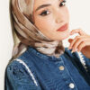 Rose Patterned Soft Scarf Mink - immagine 2