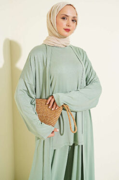 Alternative view of Cardigan Loose Three-Piece Set Hazel