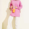 French Terry Plain Tunic Persian Rose - Image 2
