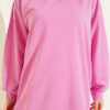 French Terry Plain Tunic Persian Rose - Image 4
